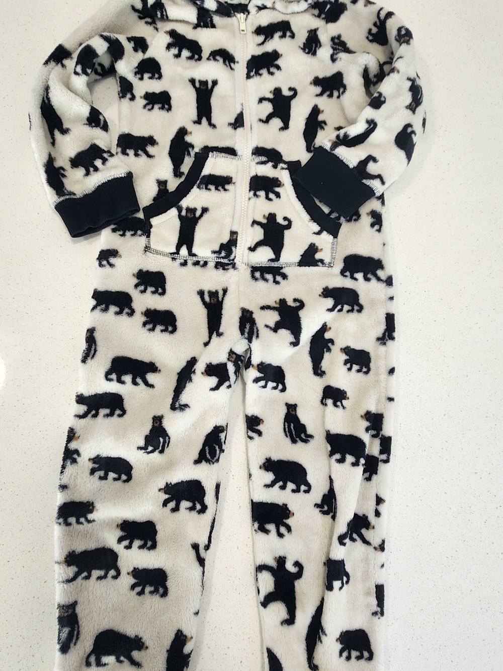 Little Blue House by Hatley Bear Fleece Hooded One-Piece | Size 6